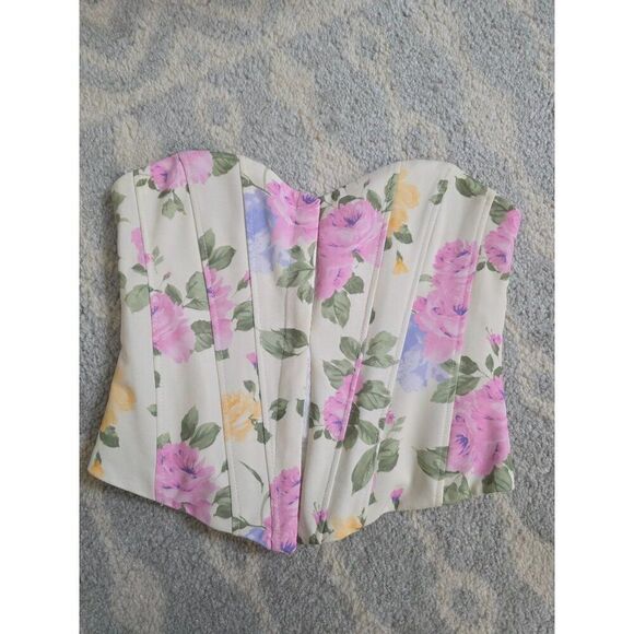 Zara bloggers fav floral corset top S NWT - Picture 4 of 8
